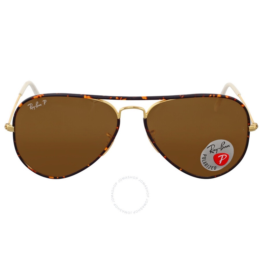Ray-Ban Tortoiseshell Aviator Polarized Sunglasses